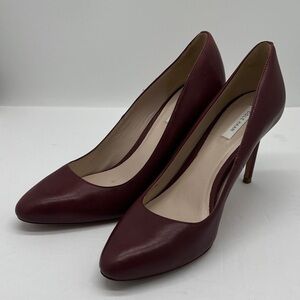Cole Haan Leather Pumps Heels Women's 7.5 Red Dressy Event Quiet Luxury Classic